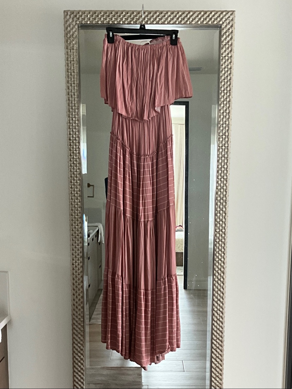 Mustard Seed Blush Pink Off-Shoulder Maxi Dress